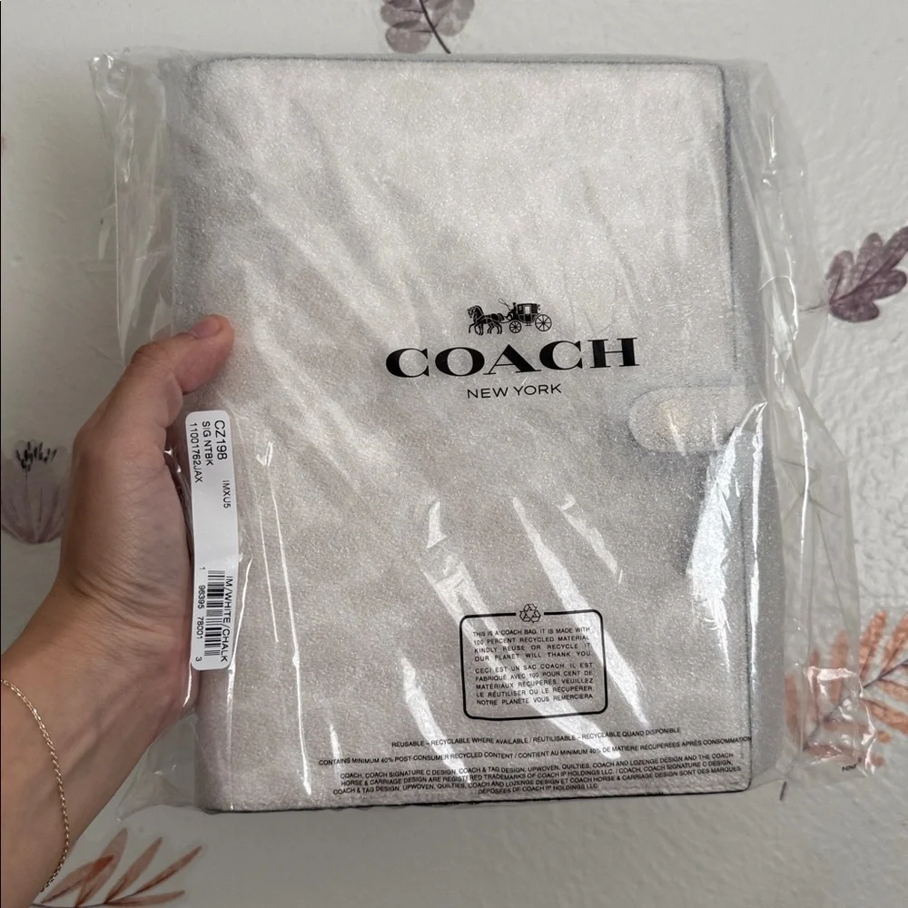 Coach Metallic Silver Organizer Folio